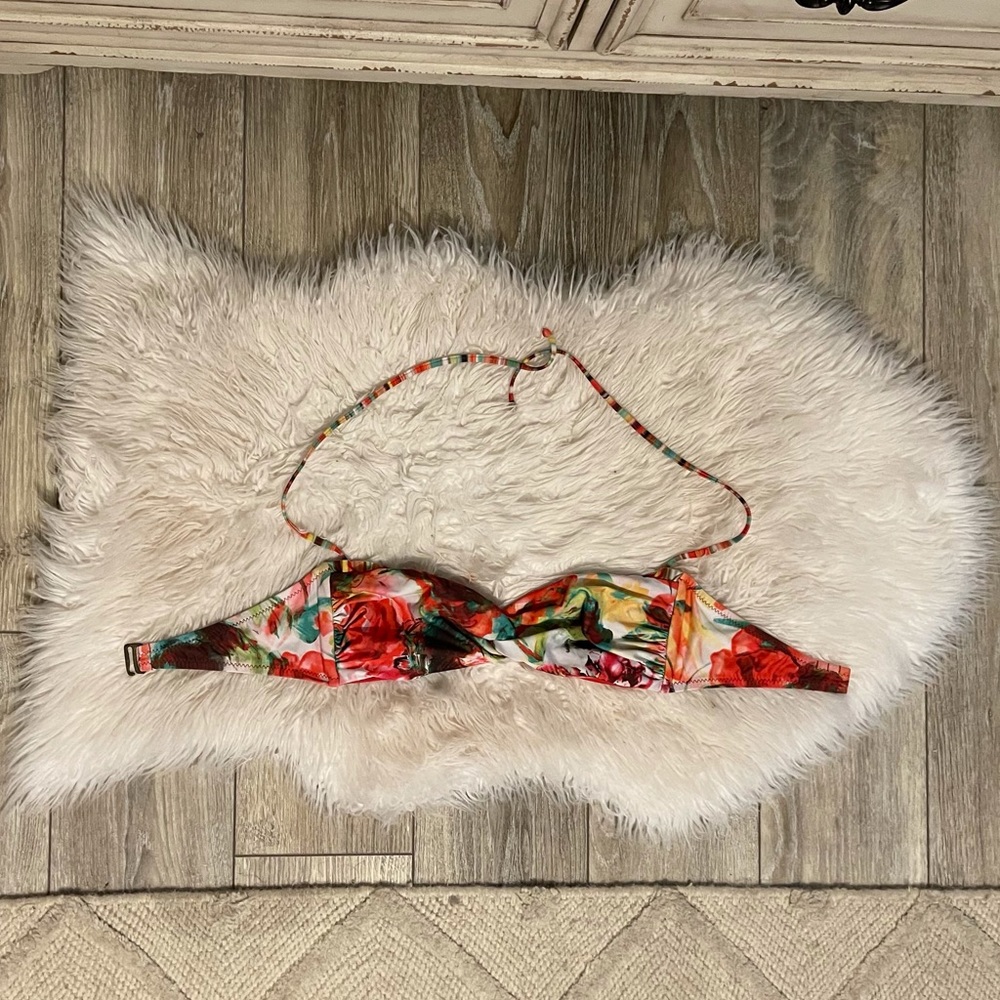Floral multi colored bikini top